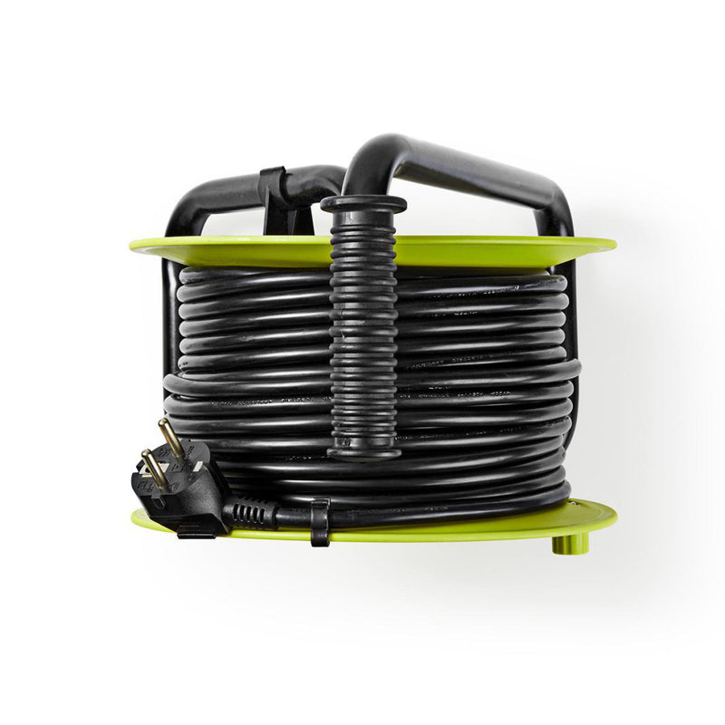 Nedis PECCR25UFGN Kabelhaspel 25.0 M 3x 1.5 Mm² Thermische Beveiliging Schuko & Usb