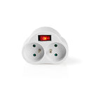 Nedis PSSPL202SEWT Stopcontact-splitter France / Type-e (cee 7/6) 250 V Ac 50 Hz Stroomkabel Zijde