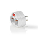 Nedis PSSPL202SFWT Stopcontactsplitter 2-wegs Aan/uit Wit