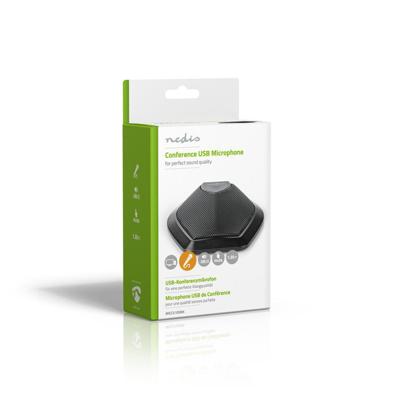 Nedis MICCU100BK Microfoon Voor Gebruik Met: Desktop / Notebook / Bedraad 1x Usb