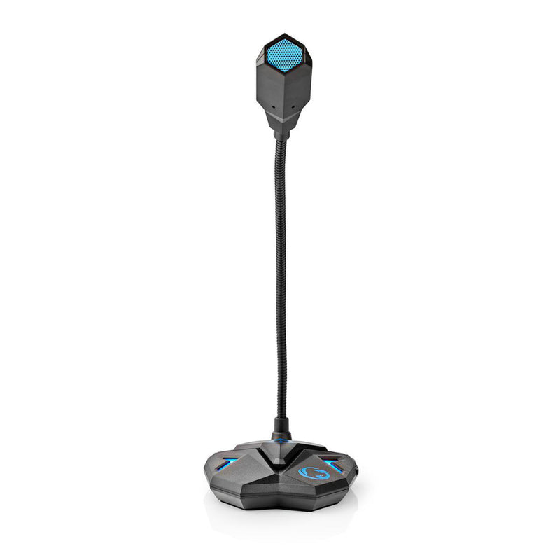 Nedis GMICGU100BK Desktop Gaming-microfoon Flexibele Nek Usb Mute-knop 3,5 Mm Stereo-audioconnector