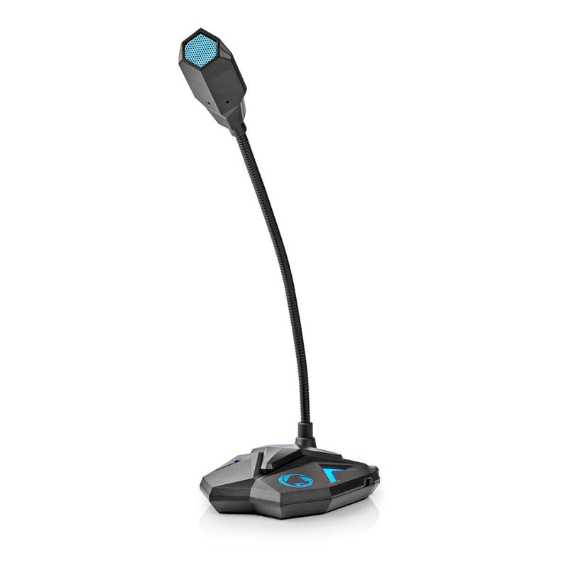 Nedis GMICGU100BK Desktop Gaming-microfoon Flexibele Nek Usb Mute-knop 3,5 Mm Stereo-audioconnector
