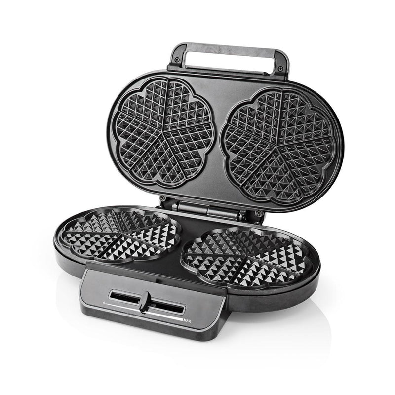 Nedis KAWP110FBK Dubbel Wafelijzer 2x 14 Cm 1200 W Zwart