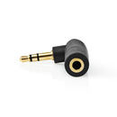 Nedis CABW22975AT Stereo-audioadapter 3,5 Mm Male - 3,5 Mm Female 90&deg; Gehoekt 3-polig Antraciet