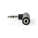 Nedis CAGB22975BK Stereo-audioadapter 3,5 Mm Male - 3,5 Mm Female 90&deg; Gehoekt 3-polig Zwart