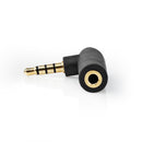 Nedis CABW22980AT Stereo-audioadapter 3,5 Mm Male - 3,5 Mm Female 90&deg; Gehoekt 4-polig Antraciet