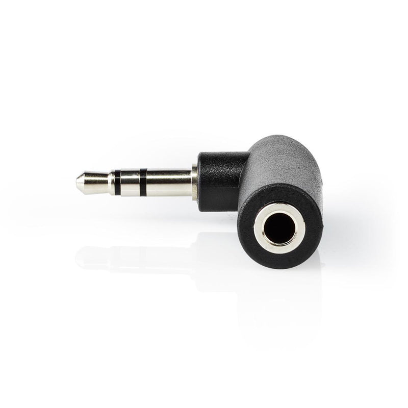 Nedis CAGP22975BK Stereo-audioadapter 3,5 Mm Male - 3,5 Mm Female 90&deg; Gehoekt 3-polig 10 St Zwa