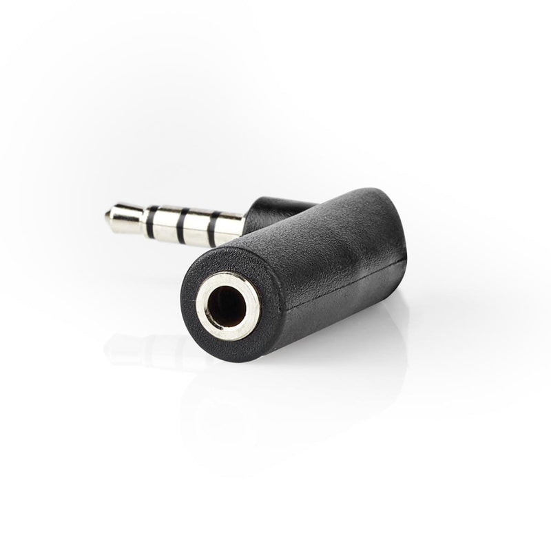 Nedis CAGB22980BK Stereo-audioadapter 3,5 Mm Male - 3,5 Mm Female 90&deg; Gehoekt 4-polig Zwart