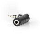 Nedis CAGP22980BK Stereo-audioadapter 3,5 Mm Male - 3,5 Mm Female 90&deg; Gehoekt 4-polig 10 St Zwa