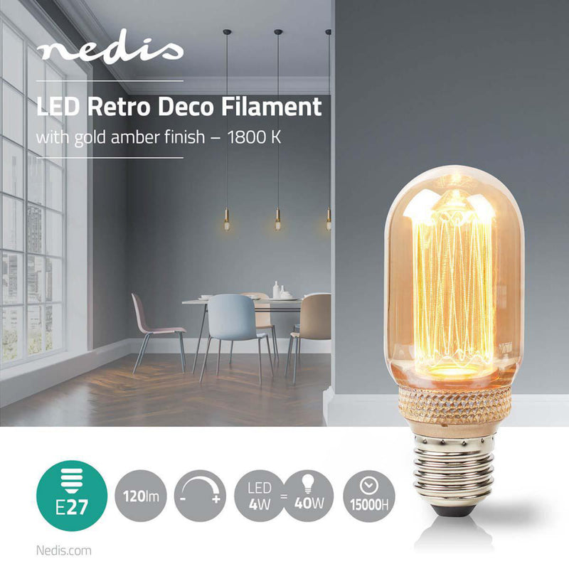 Nedis LBRDE27T45AR Retro Deco T45 E27 4 W 120 Lm 1800 K