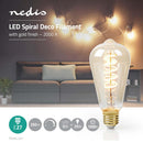 Nedis LBSDE27ST64GD Spiral Deco St64 E27 5 W 250 Lm 2000 K