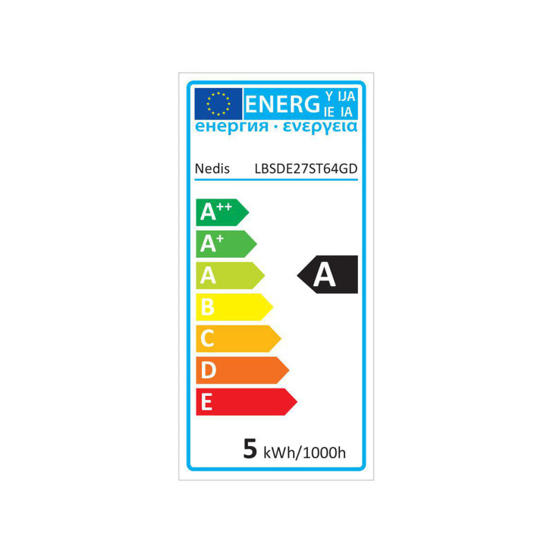 Nedis LBSDE27ST64GD Spiral Deco St64 E27 5 W 250 Lm 2000 K