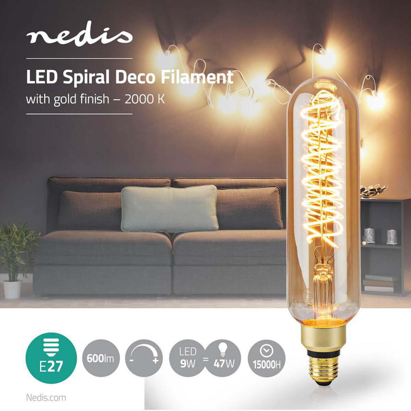 Nedis LBSDE27T65GD Spiral Deco T65 E27 9 W 600 Lm 2000 K