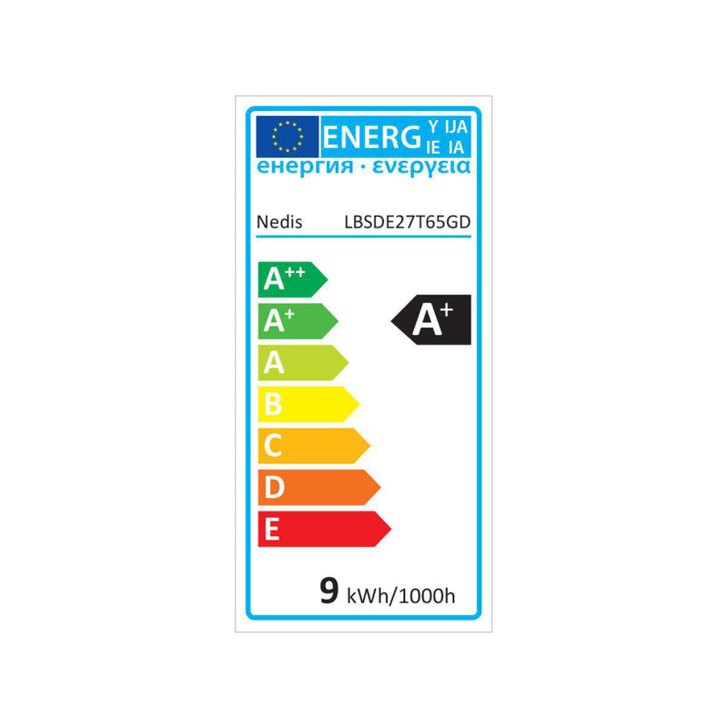 Nedis LBSDE27T65GD Spiral Deco T65 E27 9 W 600 Lm 2000 K