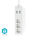 Nedis WIFIP311FWT Wi-fi Smart Stekkerdoos 3x Schuko Type F 4x Usb 16 A