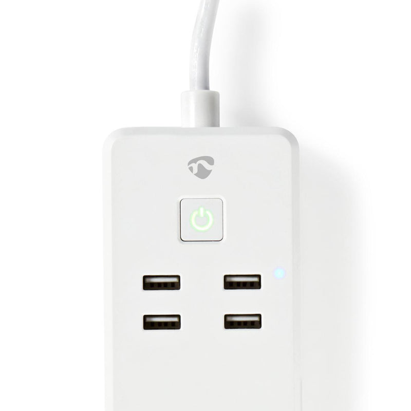 Nedis WIFIP311FWT Wi-fi Smart Stekkerdoos 3x Schuko Type F 4x Usb 16 A