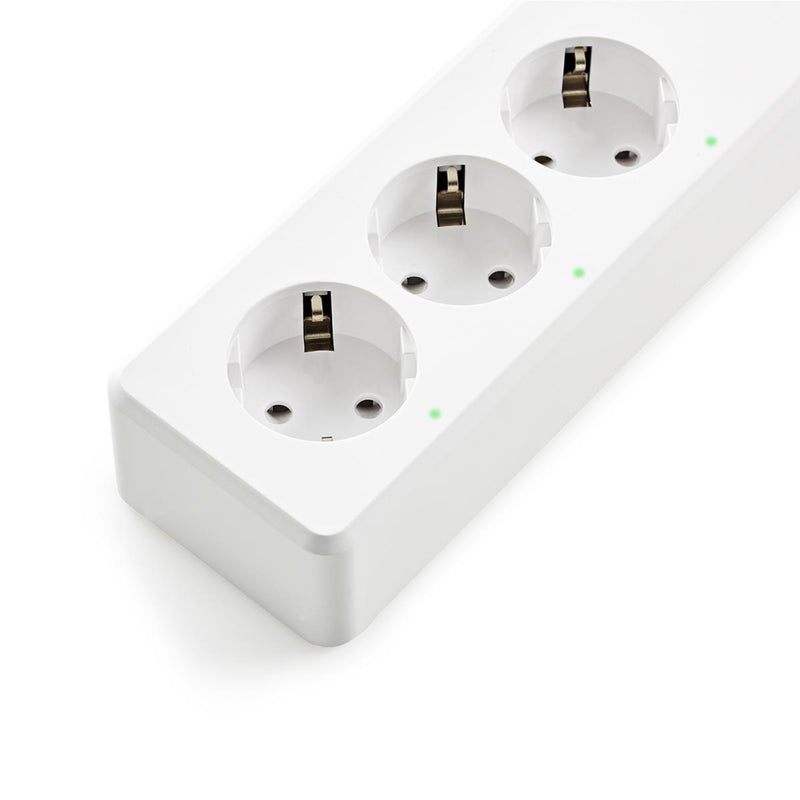 Nedis WIFIP311FWT Wi-fi Smart Stekkerdoos 3x Schuko Type F 4x Usb 16 A