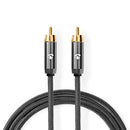 Nedis CATB24170GY10 Digitale Audiokabel Rca Male - Rca Male Gun Metal Grey Gevlochten