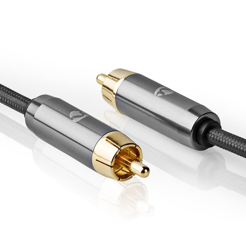 Nedis CATB24170GY10 Digitale Audiokabel Rca Male - Rca Male Gun Metal Grey Gevlochten