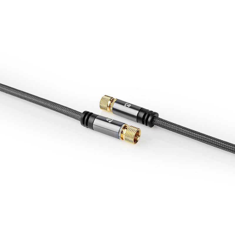 Nedis CSTB41000GY20 Satelliet- En Antennekabel F Male - F Male 2,0 M Gun Metal Grey