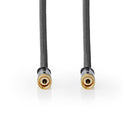 Nedis CSTB41000GY50 Satelliet- En Antennekabel F Male - F Male 5,0 M Gun Metal Grey