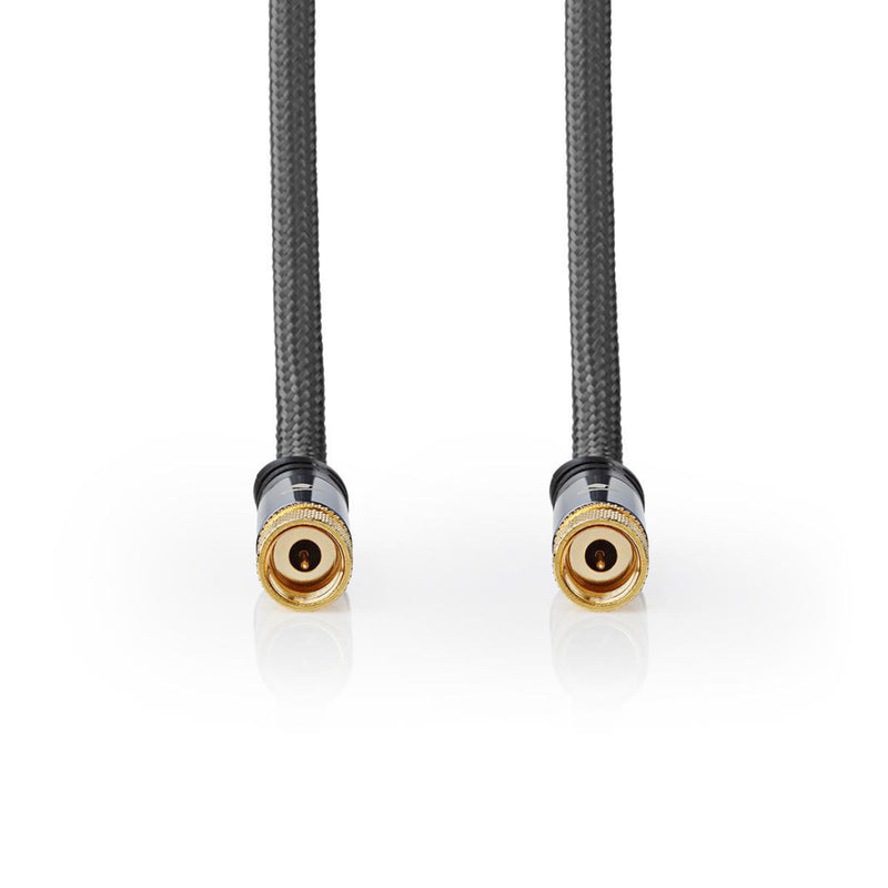Nedis CSTB41000GY50 Satelliet- En Antennekabel F Male - F Male 5,0 M Gun Metal Grey