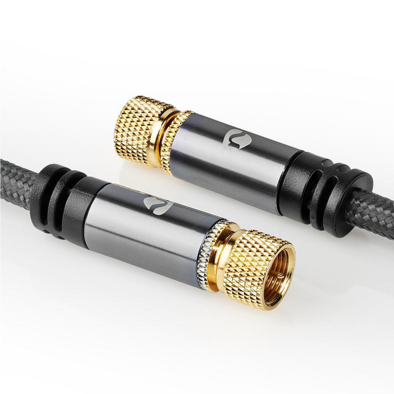 Nedis CSTB41000GY50 Satelliet- En Antennekabel F Male - F Male 5,0 M Gun Metal Grey
