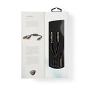 Nedis CATB22250GY02 Stereo-audiokabel 3,5 Mm Male 2x Rca Female Verguld 0.20 M Rond Grijs / Gunmeta