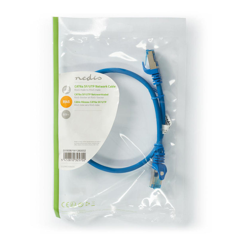 Nedis CCGP85330BU05 Cat6a Sf/utp-netwerkkabel Rj45 Male - Rj45 Male 0,5 M Blauw