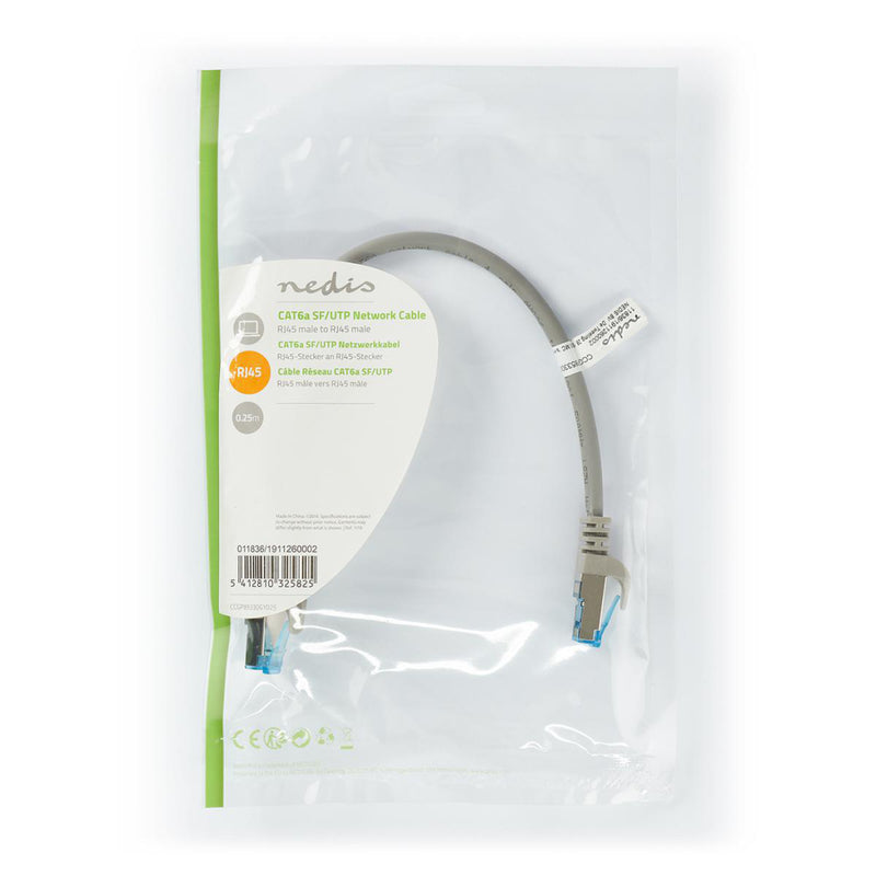Nedis CCGP85330GY025 Cat6a Sf/utp-netwerkkabel Rj45 Male - Rj45 Male 0,25 M Grijs
