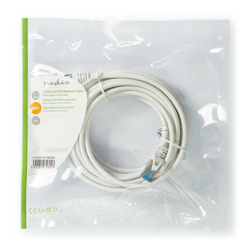Nedis CCGP85330WT50 Cat6a Sf/utp-netwerkkabel Rj45 Male - Rj45 Male 5,0 M Wit