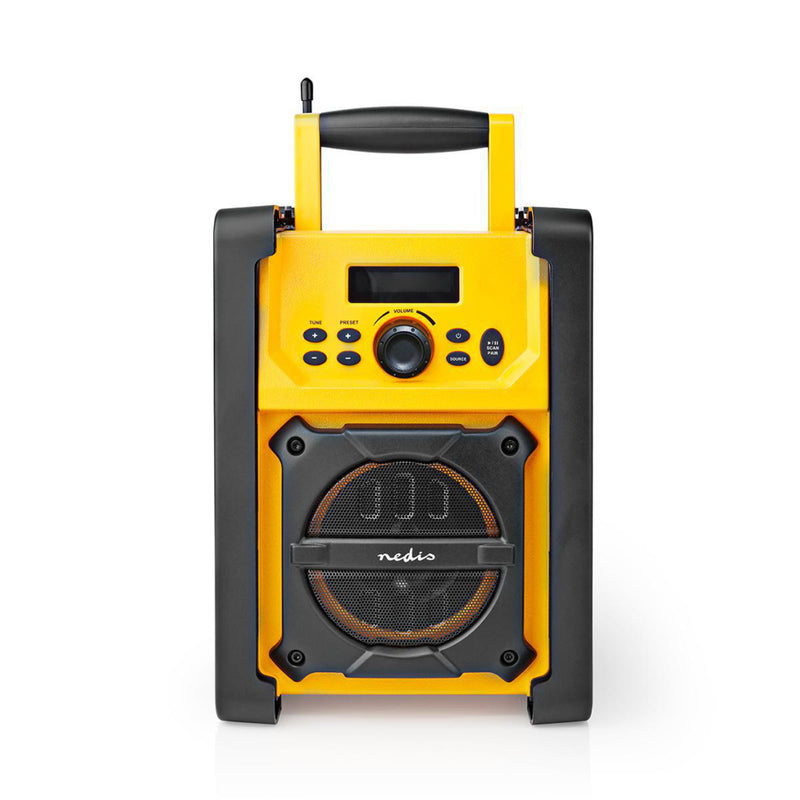 Nedis RDFM3100YW Fm-bouwradio 15 W Bluetooth® Ipx5 Handvat Geel / Zwart