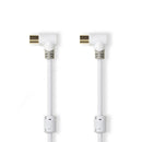 Nedis CSBW40010WT30 Coaxkabel Iec (coax) Male Iec (coax) Female Verguld 100 Db 75 Ohm Dubbel Afgesc