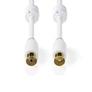 Nedis CSBW40015WT10 Coaxkabel 100 Db Iec (coax) Male - Iec (coax) Female 1,0 M Wit
