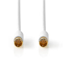 Nedis CSBW41300WT50 Satelliet- &amp; Antennekabel F Male Quick - F Male Quick 5,0 M Wit