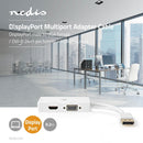 Nedis CCGP37366WT02 Displayport Multipoort-adapterkabel Mini-displayport Male - Vga Female + Dvi-d
