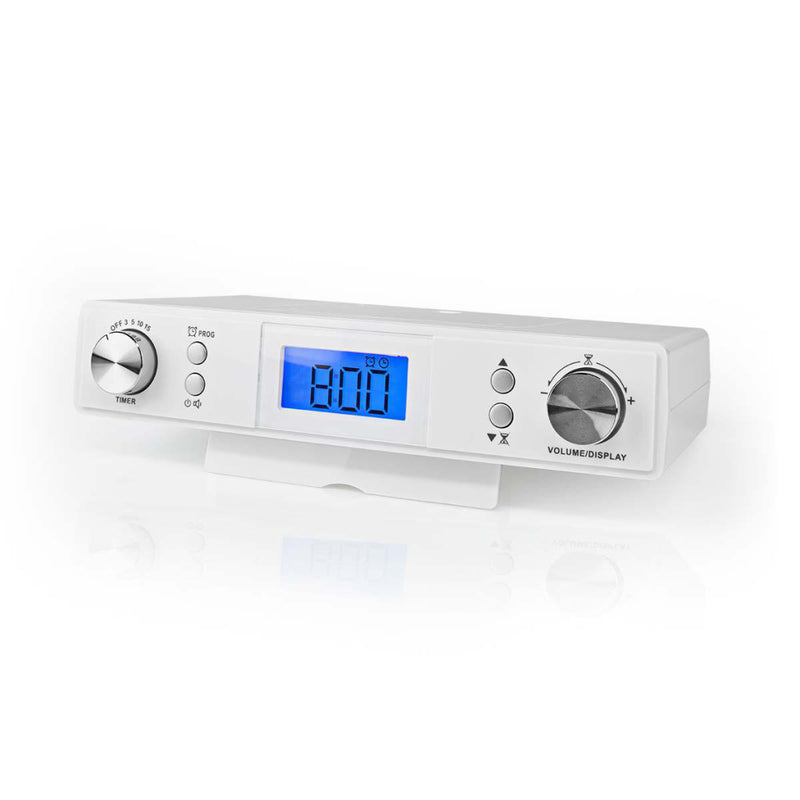 Nedis RDFM4010WT Fm Radio Onder De Kast 20 Voorkeurzenders Automatische Dimmer Wit