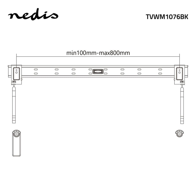 Nedis TVWM1076BK Tv Muurbeugel Vast 42 - 90&quot; Max. 50 Kg