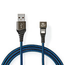 Nedis GCTB39300AL20 Data- En Oplaadkabel Usb-a Male Naar Apple Lightning 8-pins Male 180&deg;-aansl