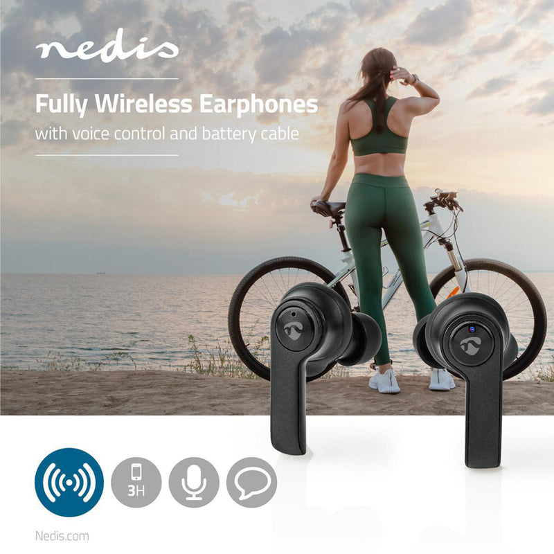 Nedis HPBT5053BK Volledig Draadloze Bluetooth® Oordopjes 3.5 Uur Afspeeltijd Charging Case Zwart