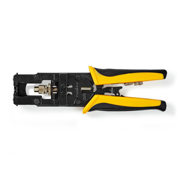 Nedis CSGG49540YE Compressiegereedschap Bnc, Rca En F-connectoren Rg58, Rg59, Rg6 Softgrip Gehard S