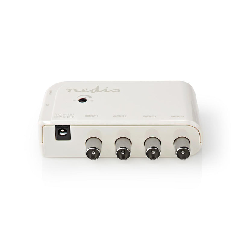 Nedis SAMP40045WT Catv-versterker Max. 10 Db Versterking 50 - 694 Mhz 4 Uitgangen Iec