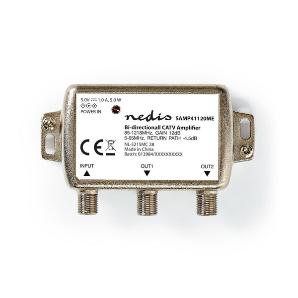 Nedis SAMP41120ME Catv Versterker Max. 9 Db Versterking 85 - 1218 Mhz 2 Uitgangen Retourkanaal -4,5