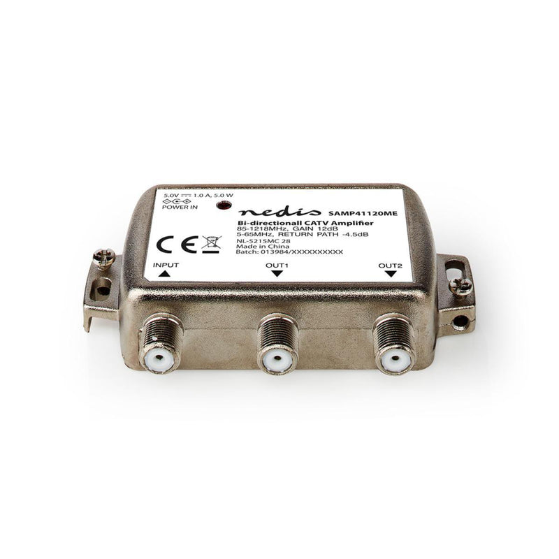 Nedis SAMP41120ME Catv Versterker Max. 9 Db Versterking 85 - 1218 Mhz 2 Uitgangen Retourkanaal -4,5