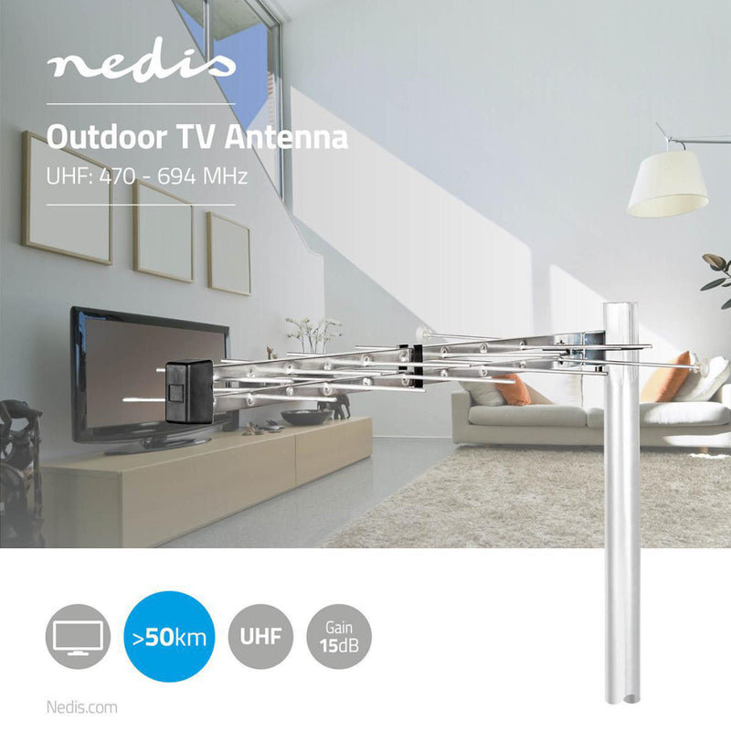 Nedis ANOR1010ME Tv-antenne Voor Buiten Max. 12 Db Versterking Uhf: 470 - 694 Mhz 1 Component