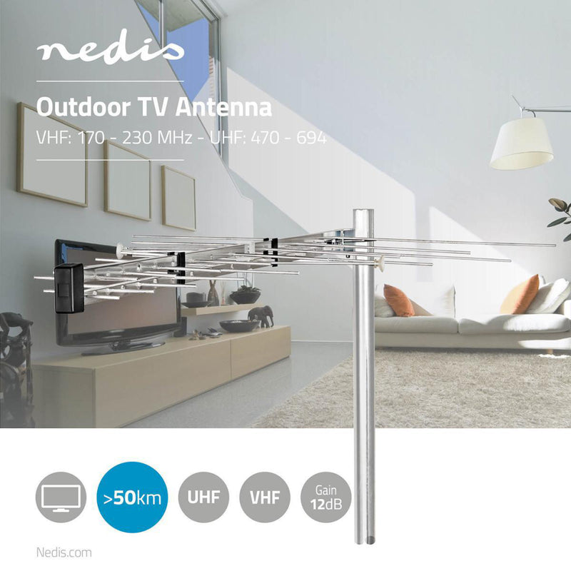 Nedis ANOR1160ME Tv-antenne Voor Buiten Max. 12 Db Versterking Vhf: 170 - 230 Mhz Uhf: 470 - 694 Mh