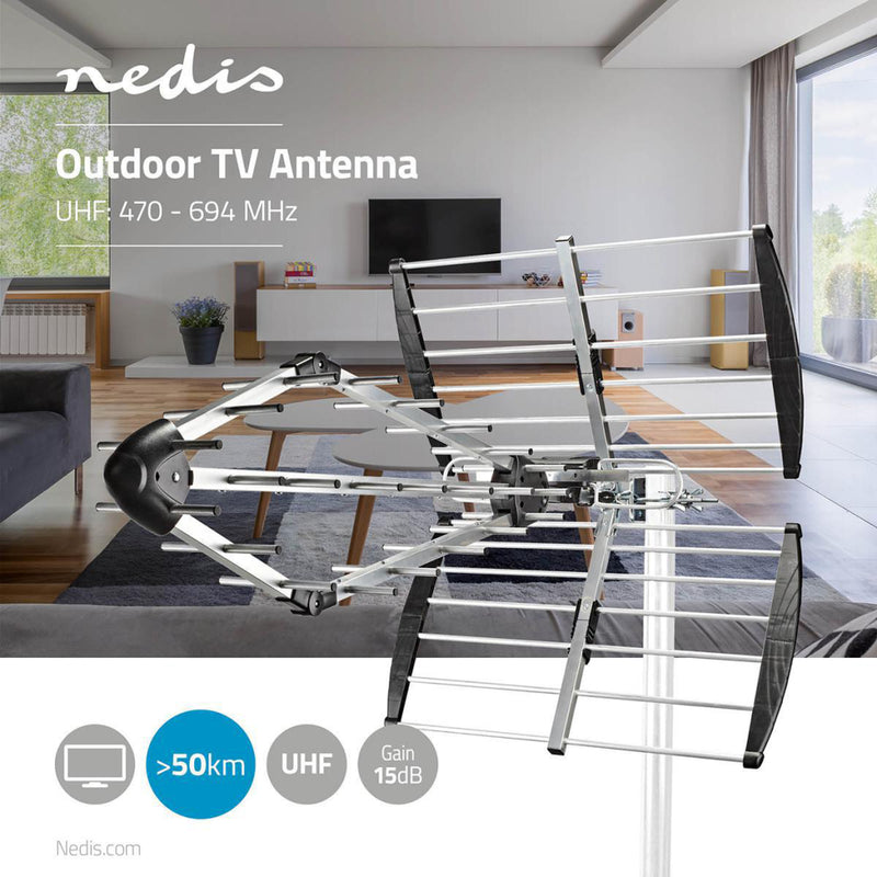 Nedis ANOR7250ME Tv-antenne Voor Buiten Max. 15.5 Db Versterking Uhf: 470 - 694 Mhz 25 Componenten