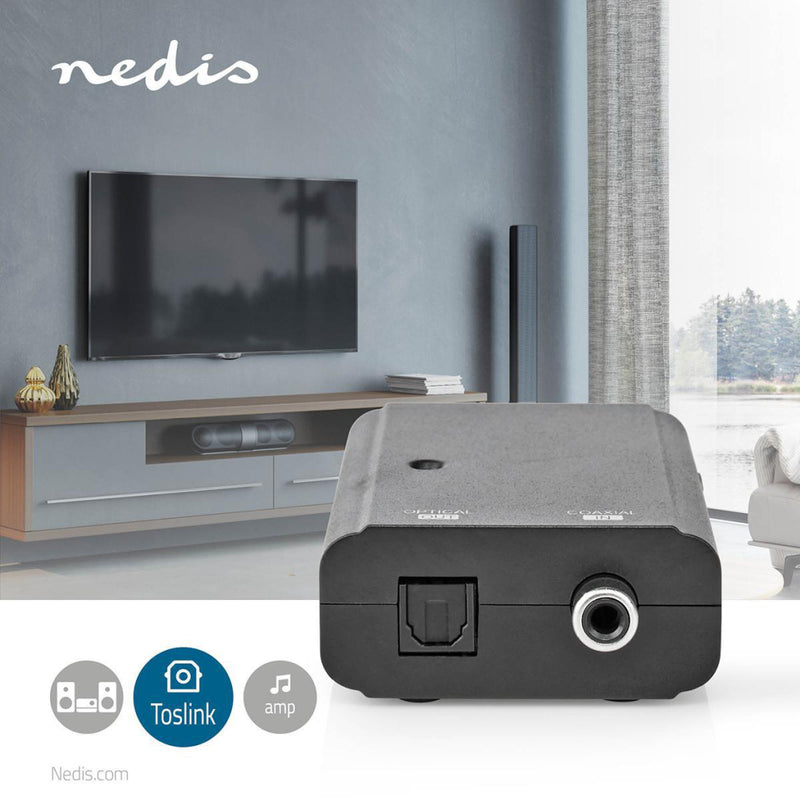 Nedis ACON2505BK Digital Audio-omvormer 1-wegs Digitale Rca Female Toslink Female