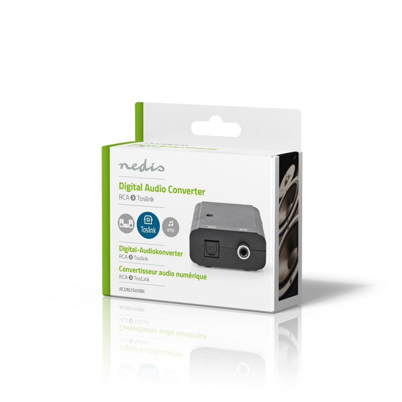 Nedis ACON2505BK Digital Audio-omvormer 1-wegs Digitale Rca Female Toslink Female