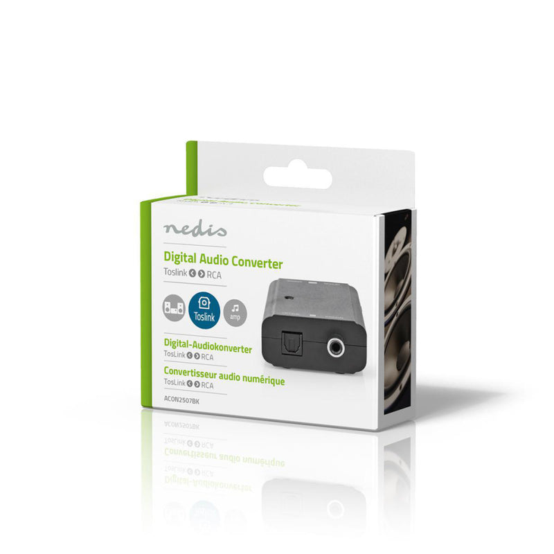 Nedis ACON2507BK Digital Audio-omvormer 2-wegs Digitale Rca Female + Toslink Female Digitale Rca Fe